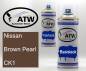 Preview: Nissan, Brown Pearl, CK1: 400ml Sprühdose + 400ml Klarlack - Set, von ATW Autoteile West.